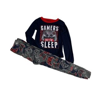 Kids Gaming Pajama Set - Navy and Red